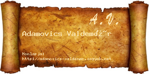 Adamovics Valdemár névjegykártya